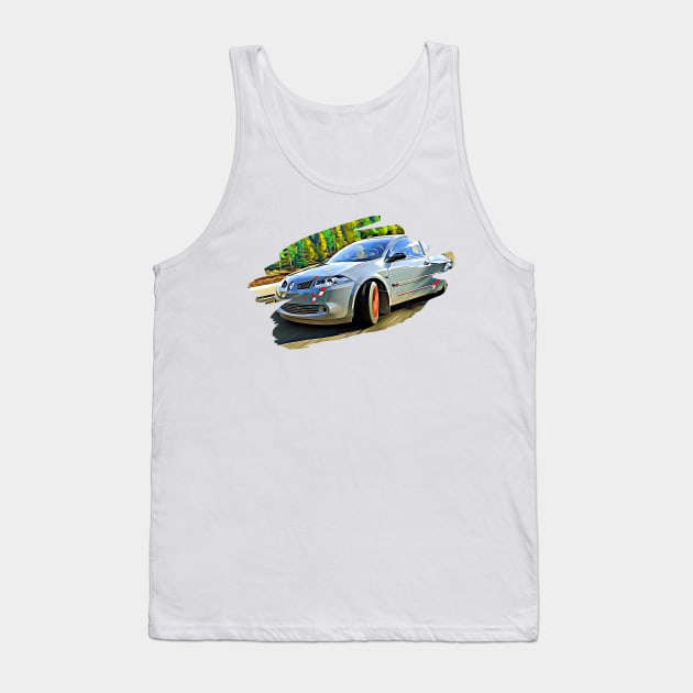 Renault Megane R26 Action Art Print Tank Top by Auto-Prints